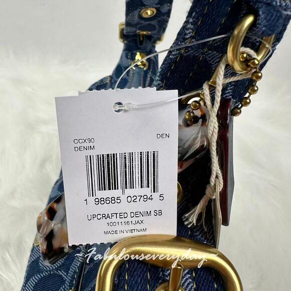 Coach Coachtopia Cargo Shoulder Bag In Signature Denim CCX90 Rainbow NWT - Picture 7 of 12